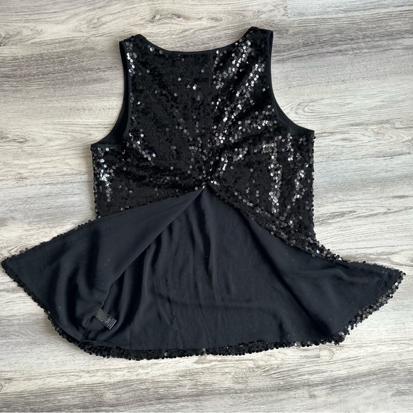 Express black sequin split back tank - Picture 6 of 6